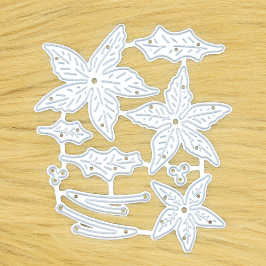 3D Poinsettia Flower Metal Cutting Dies – Layered Christmas Set