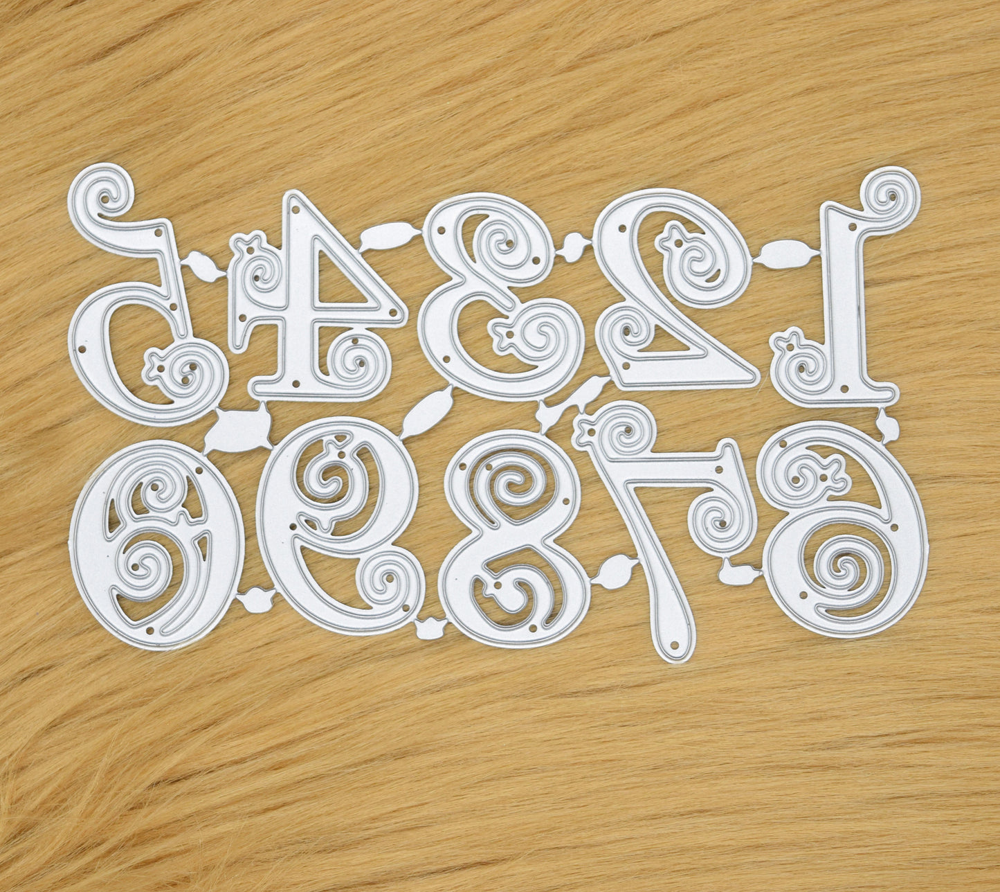 Decorative Numbers Metal Cutting Dies – Swirl Number Set for Card Making