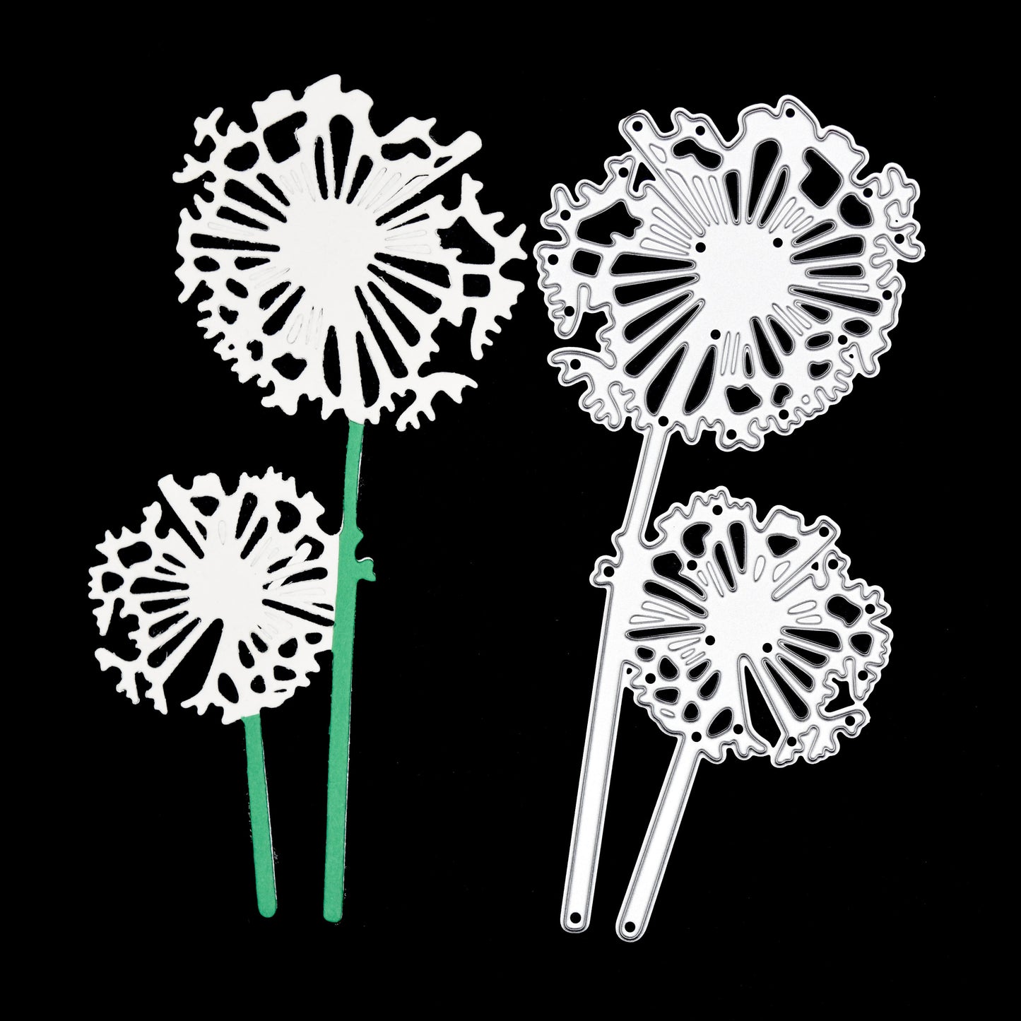 Dandelion Metal Cutting Die – Floral Silhouette Stem Design for Card Making