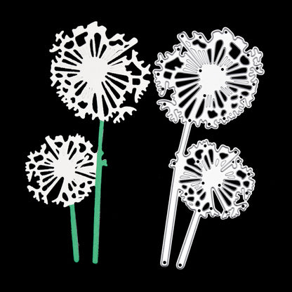 Dandelion Metal Cutting Die – Floral Silhouette Stem Design for Card Making