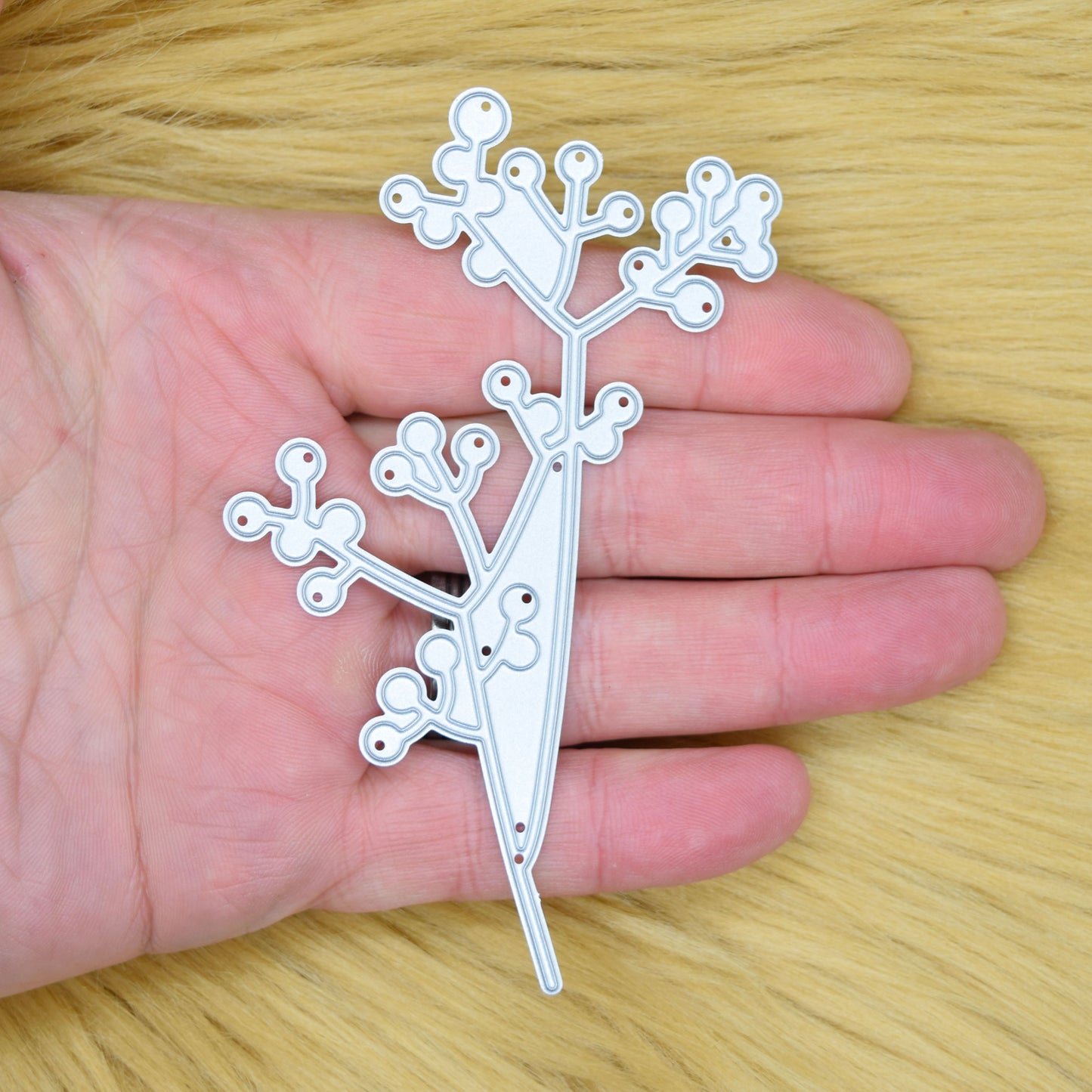 Berry Foliage Branch Metal Cutting Die – Leaf Sprig Craft Die