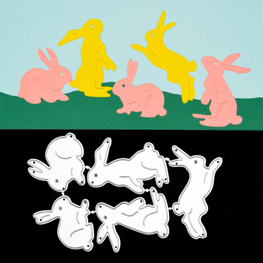 Easter Bunnies Rabbits & Hares Metal Cutting Dies – Set of 5