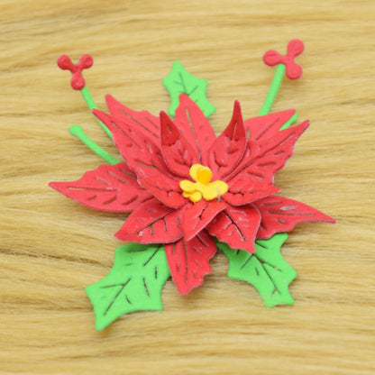 3D Poinsettia Flower Metal Cutting Dies – Layered Christmas Set