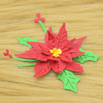 3D Poinsettia Flower Metal Cutting Dies – Layered Christmas Set