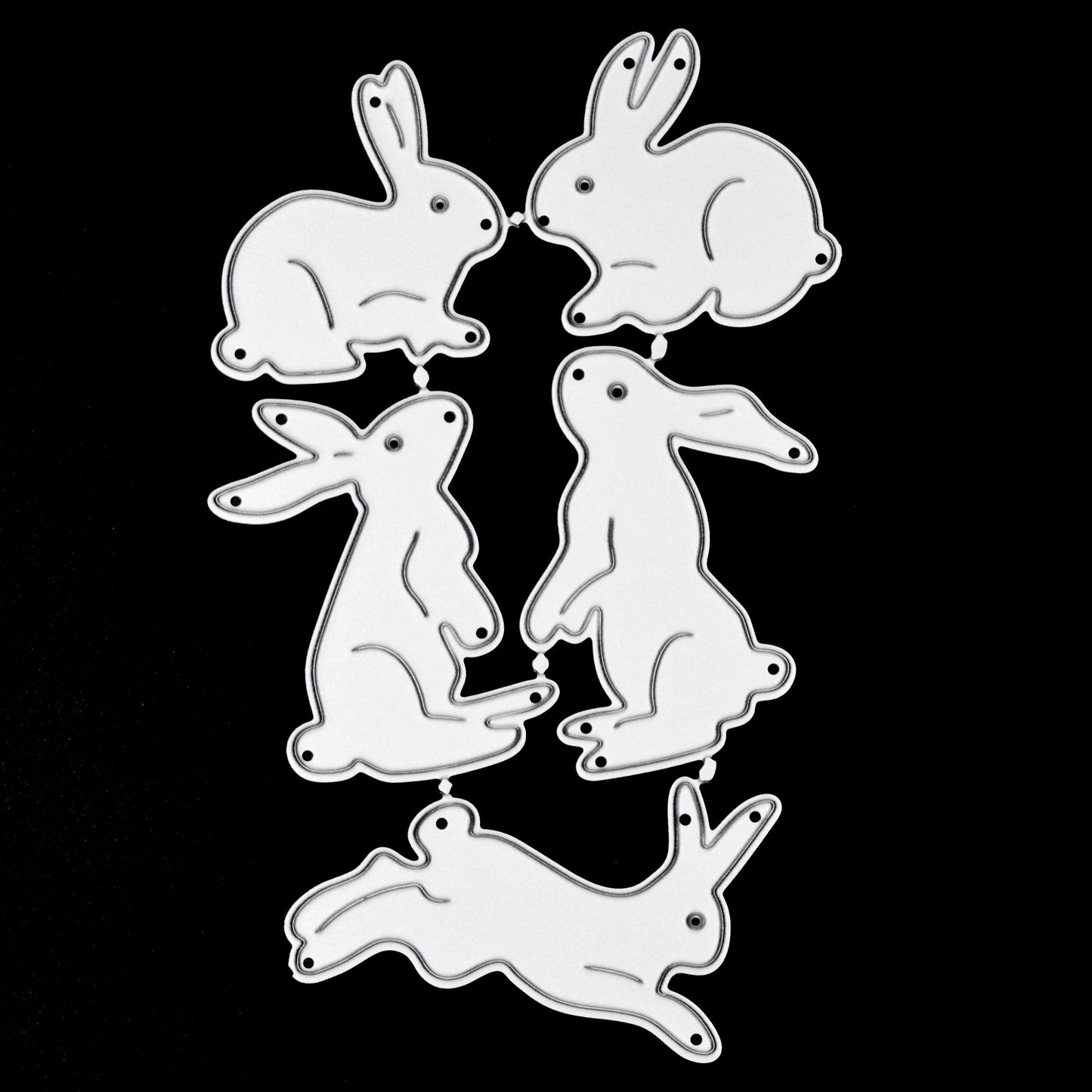 Easter Bunnies Rabbits & Hares Metal Cutting Dies – Set of 5