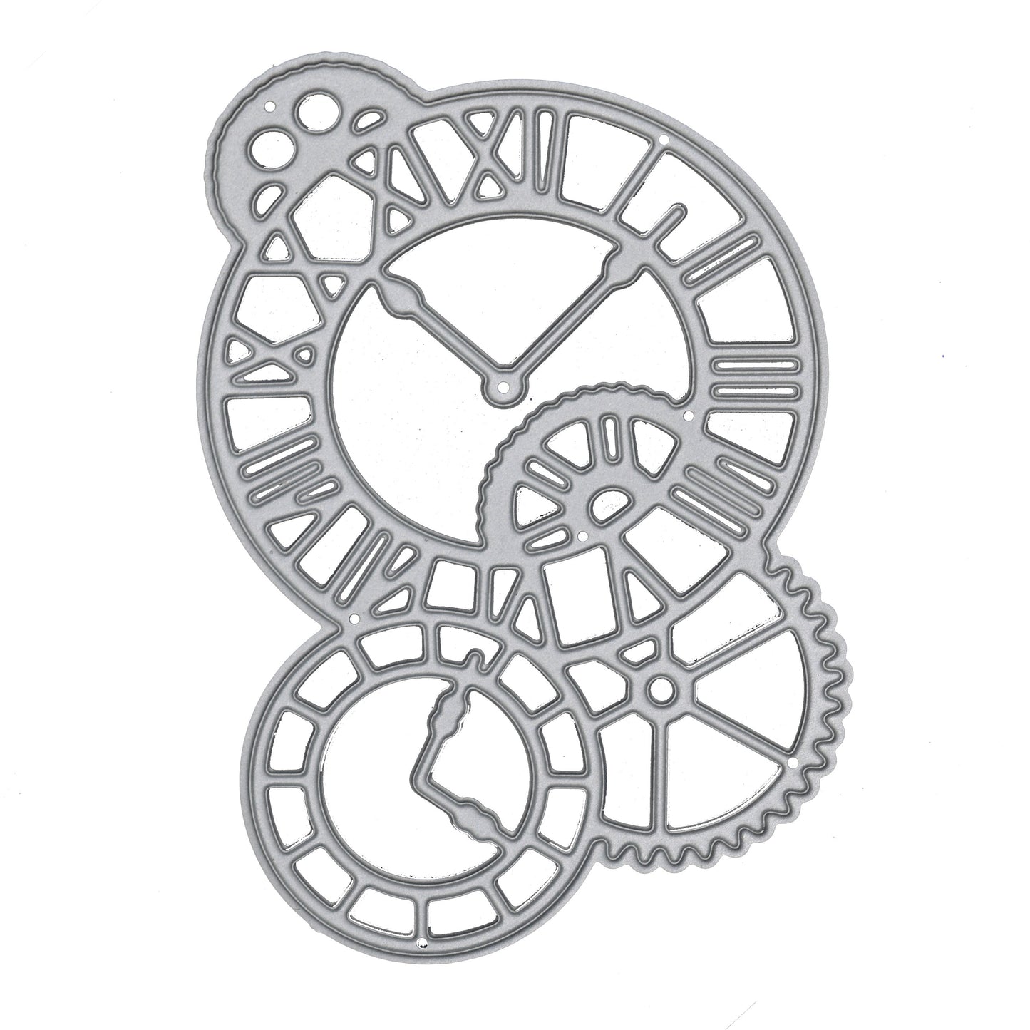Steampunk Clocks & Cogs Metal Cutting Die – Industrial Clockwork Die for Card Making
