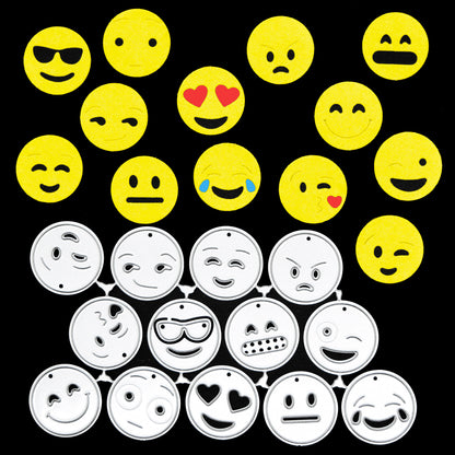 13 Smiley Emoji Face Metal Cutting Dies – Expression Set