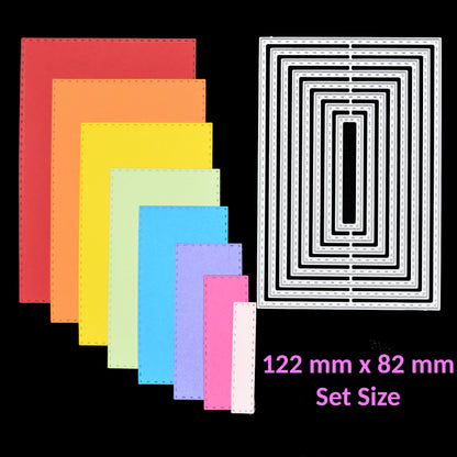 Rectangle Stitch Edge Nesting Metal Cutting Dies – Set of 8