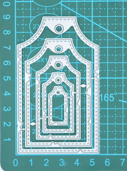 Stitched Distressed Edge Tag Nesting Metal Cutting Dies – Set of 5 Labels