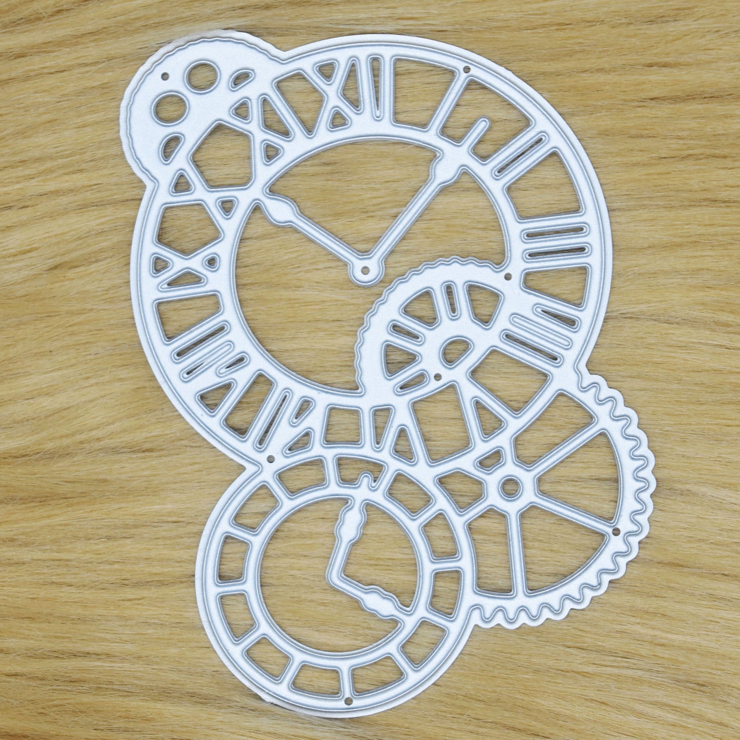 Steampunk Clocks & Cogs Metal Cutting Die – Industrial Clockwork Die for Card Making
