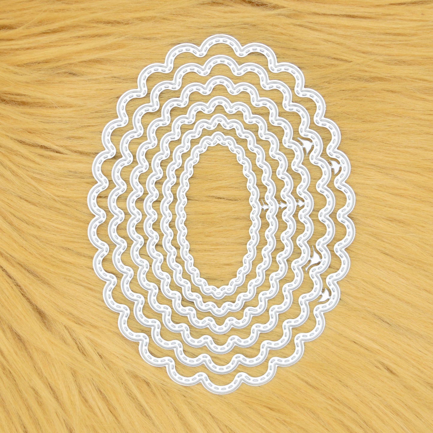 Nest of 6 Scallop Stitch Oval Metal Cutting Dies – Stitched Frames