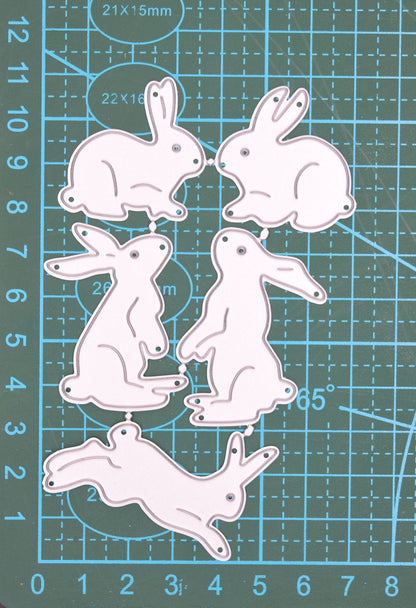 Easter Bunnies Rabbits & Hares Metal Cutting Dies – Set of 5