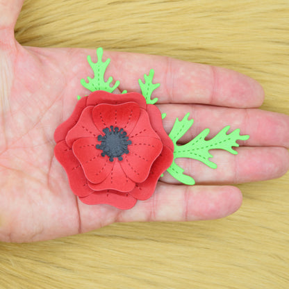 3D Poppy Flower Metal Cutting Dies – Remembrance Layered Set