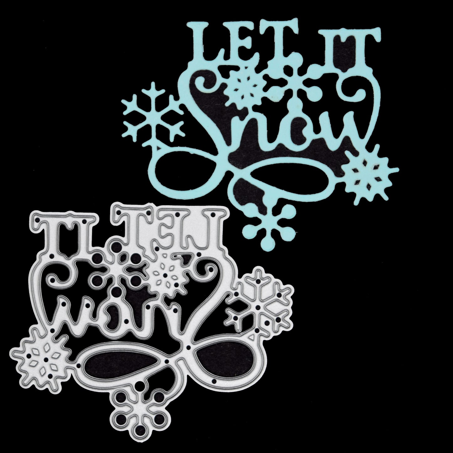 Let It Snow Metal Cutting Die – Snowflake Christmas Sentiment