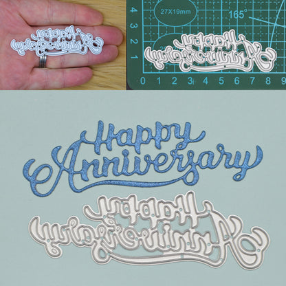 Happy Anniversary Script Metal Cutting Die – Sentiment Craft Die