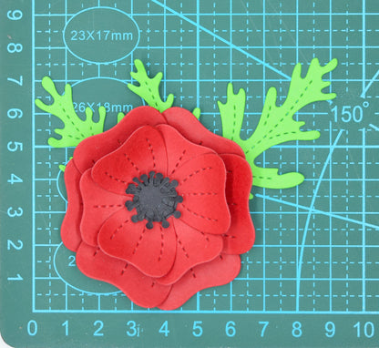 3D Poppy Flower Metal Cutting Dies – Remembrance Layered Set
