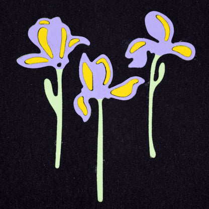 Iris Flowers Metal Cutting Dies Set – 3 Floral Craft Dies