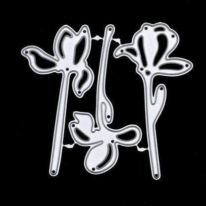 Iris Flowers Metal Cutting Dies Set – 3 Floral Craft Dies