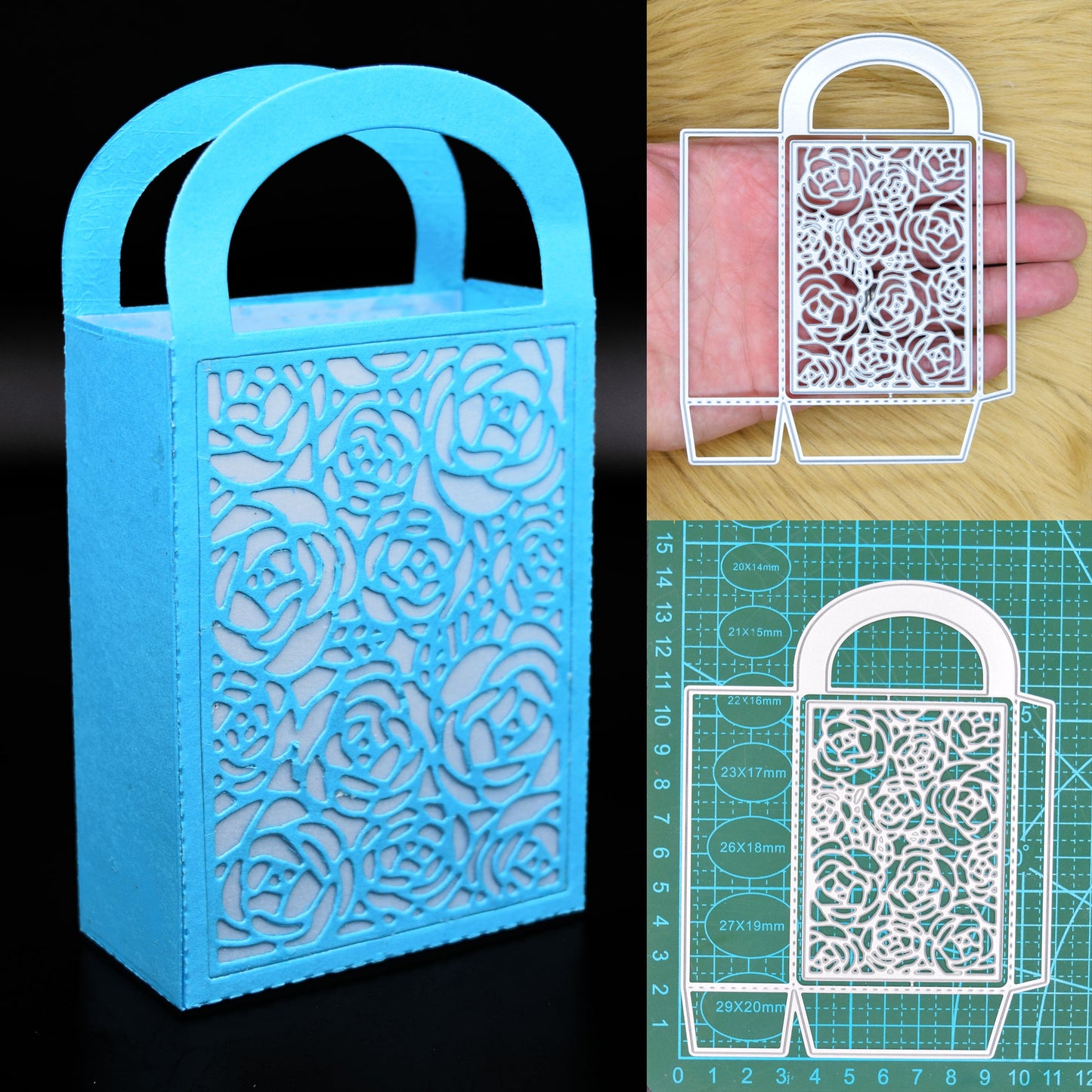 3D Floral Decorative Bag Metal Cutting Die – Lace Gift Favour Bag Template