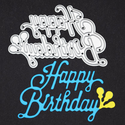 Happy Birthday Balloon Sentiment Metal Cutting Die – Card Making Craft Die