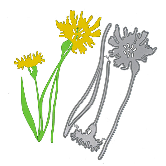 3 Piece Dandelion Metal Cutting Dies Set – Floral Flower Craft Dies
