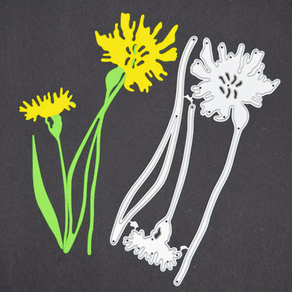 3 Piece Dandelion Metal Cutting Dies Set – Floral Flower Craft Dies