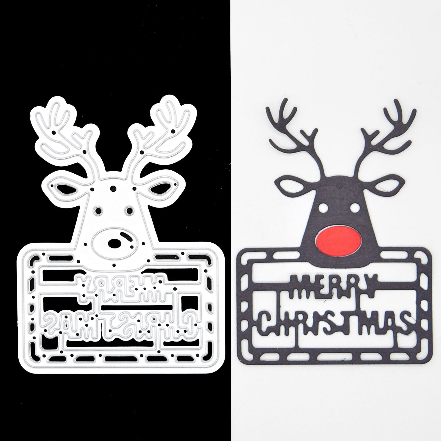Reindeer “Merry Christmas” Metal Cutting Die – Festive Cardmaking