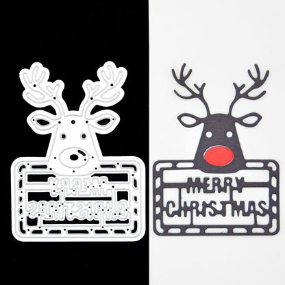 Reindeer “Merry Christmas” Metal Cutting Die – Festive Cardmaking