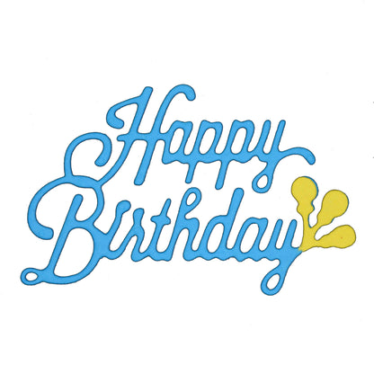 Happy Birthday Balloon Sentiment Metal Cutting Die – Card Making Craft Die