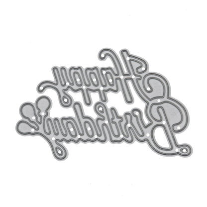 Happy Birthday Balloon Sentiment Metal Cutting Die – Card Making Craft Die