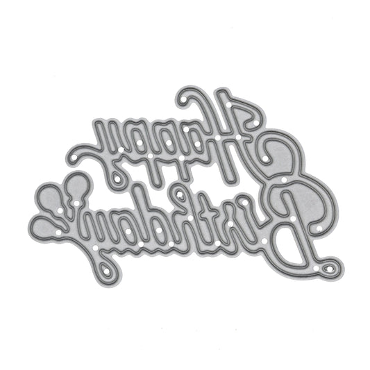 Happy Birthday Balloon Sentiment Metal Cutting Die – Card Making Craft Die