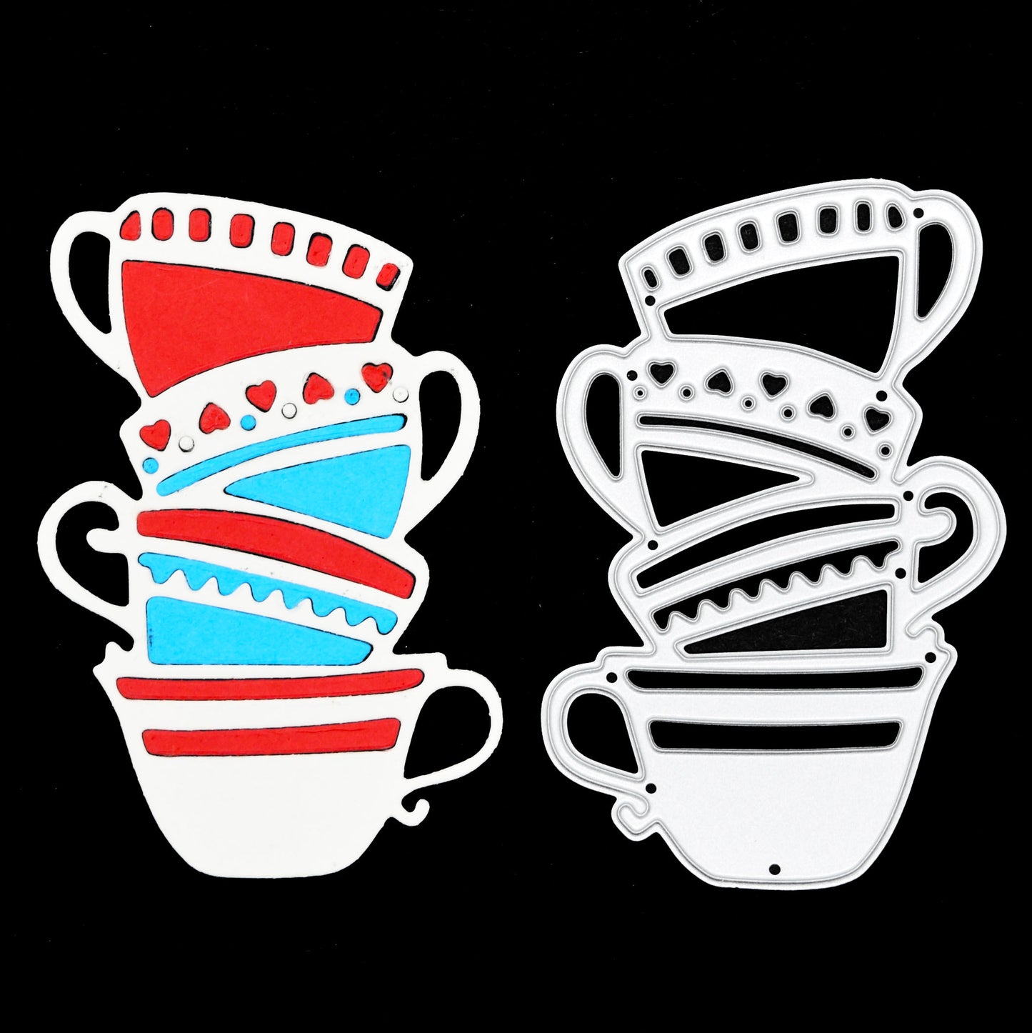 Stacked Teacups Metal Cutting Die – Afternoon Tea Silhouette