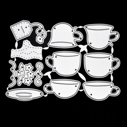 Tea Cups & Accessories Metal Cutting Dies – 10 Piece Tea Party Card Making Set
