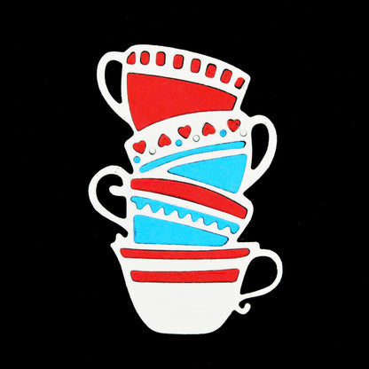 Stacked Teacups Metal Cutting Die – Afternoon Tea Silhouette