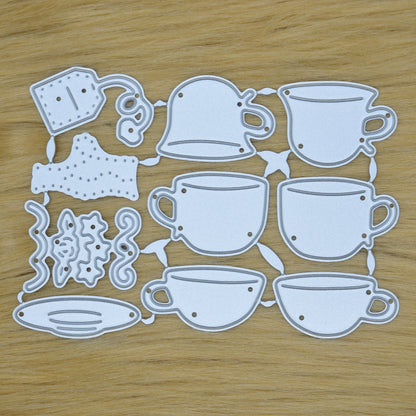 Tea Cups & Accessories Metal Cutting Dies – 10 Piece Tea Party Card Making Set
