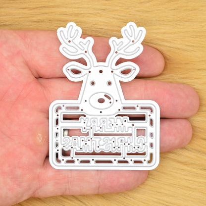 Reindeer “Merry Christmas” Metal Cutting Die – Festive Cardmaking