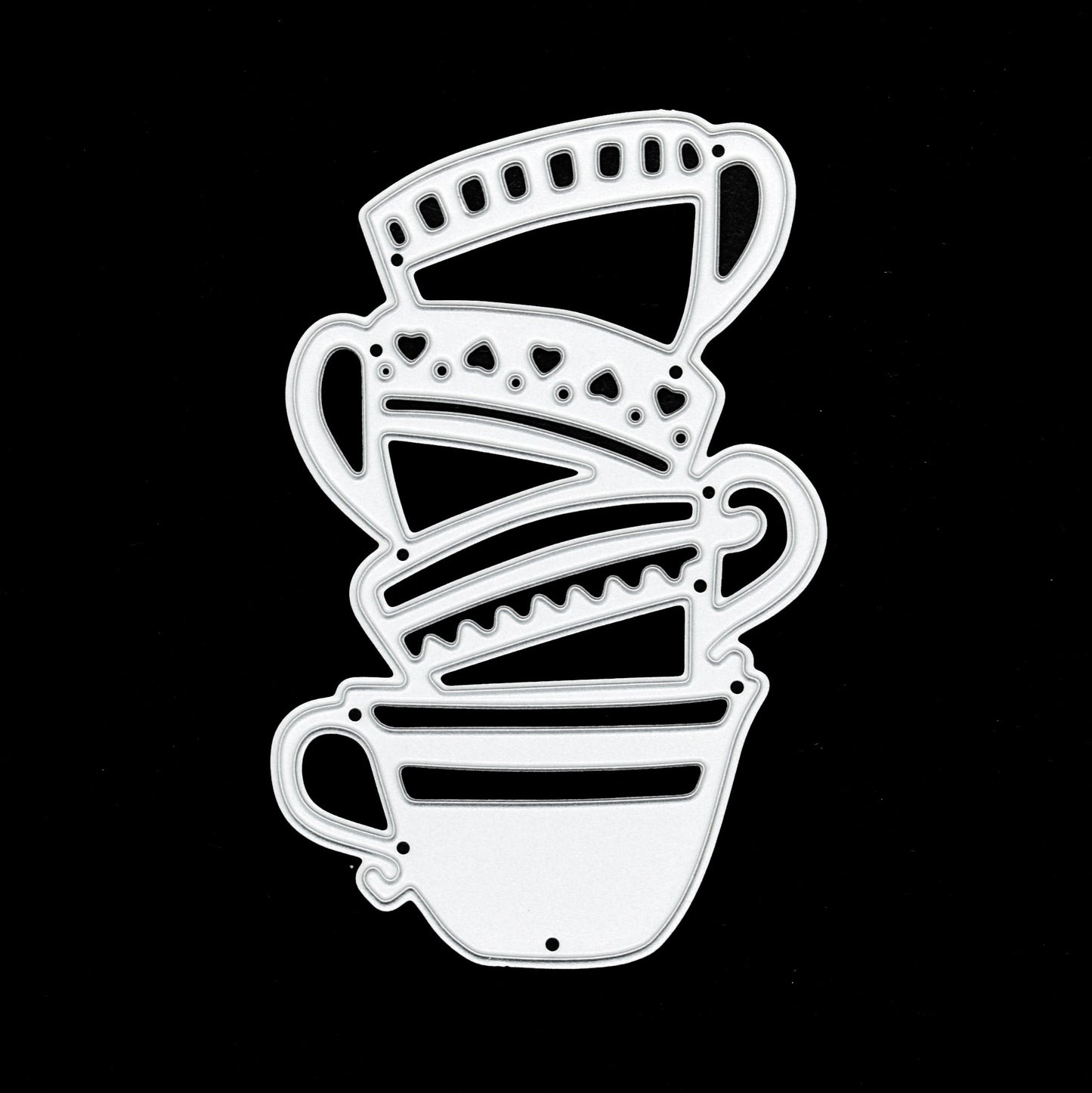 Stacked Teacups Metal Cutting Die – Afternoon Tea Silhouette