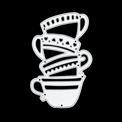 Stacked Teacups Metal Cutting Die – Afternoon Tea Silhouette