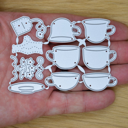 Tea Cups & Accessories Metal Cutting Dies – 10 Piece Tea Party Card Making Set