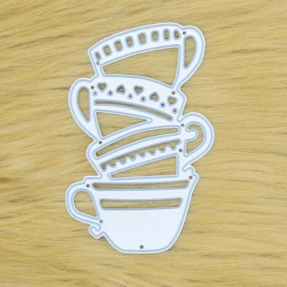 Stacked Teacups Metal Cutting Die – Afternoon Tea Silhouette