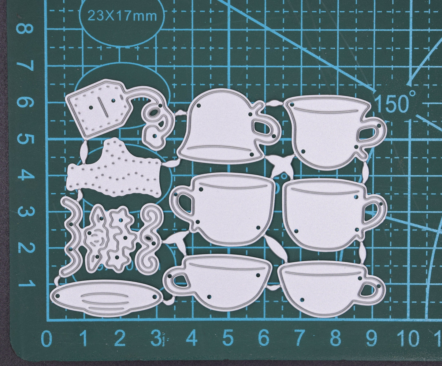 Tea Cups & Accessories Metal Cutting Dies – 10 Piece Tea Party Card Making Set