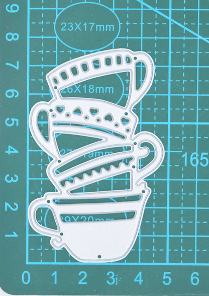 Stacked Teacups Metal Cutting Die – Afternoon Tea Silhouette