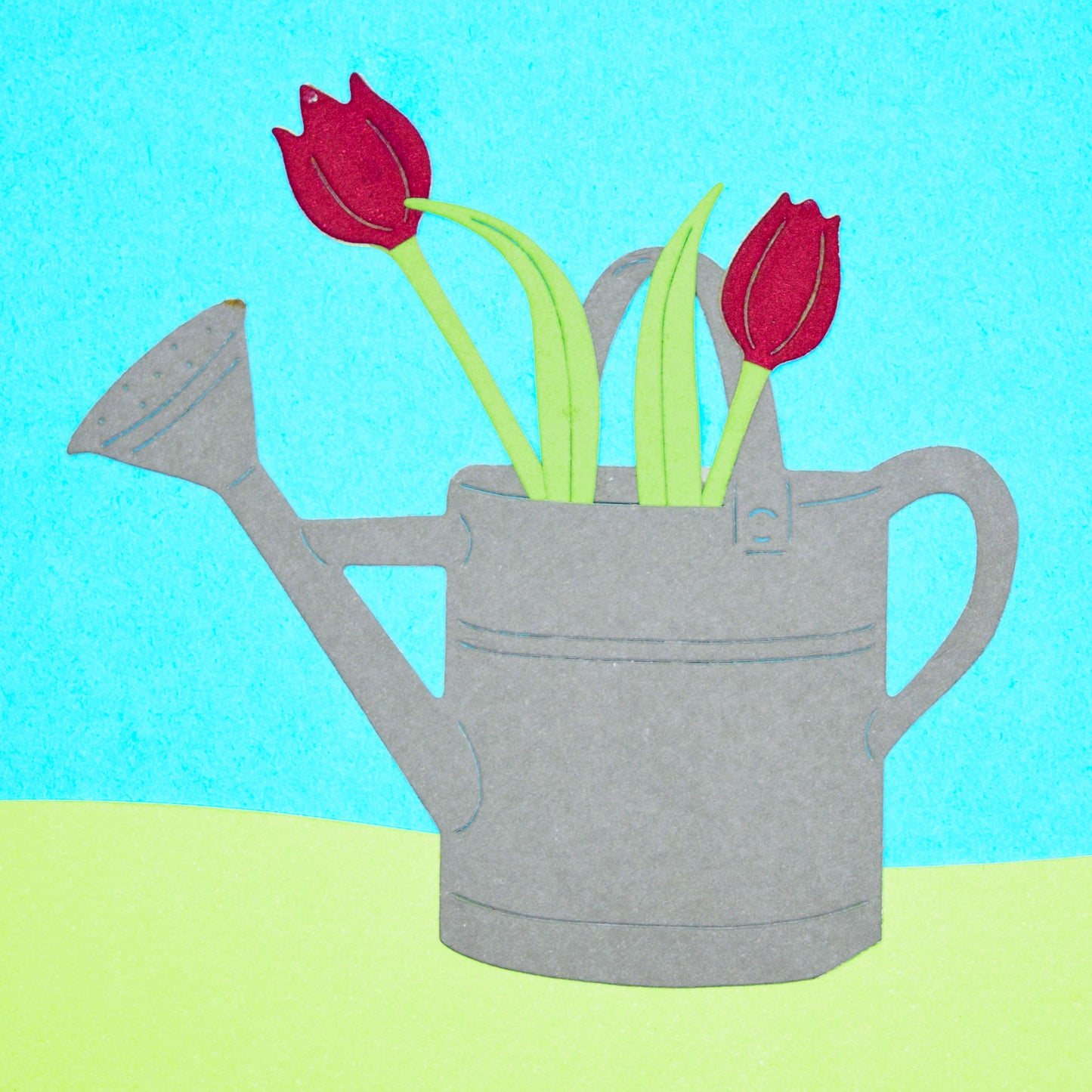 Watering Can & Tulips Metal Cutting Dies – Gardening Floral Set