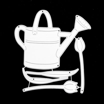 Watering Can & Tulips Metal Cutting Dies – Gardening Floral Set