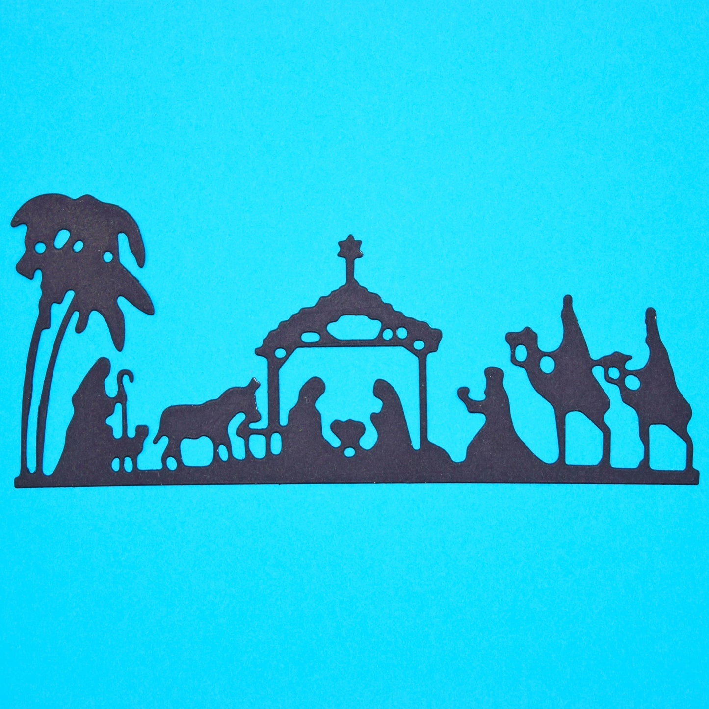 Christmas Nativity Scene Border Metal Cutting Die – Manger Silhouette