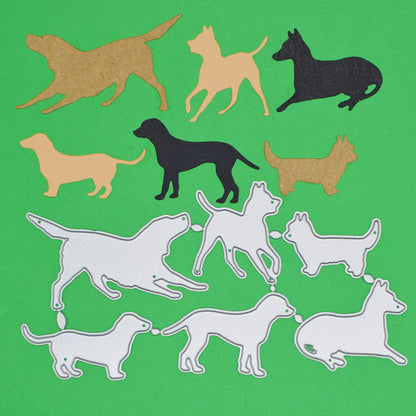 Dog Silhouette Metal Cutting Die Set – 6 Pet Breed Designs