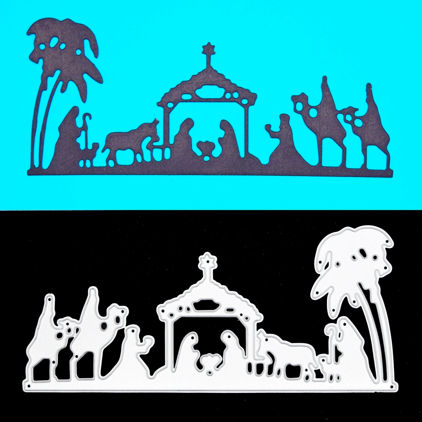 Christmas Nativity Scene Border Metal Cutting Die – Manger Silhouette