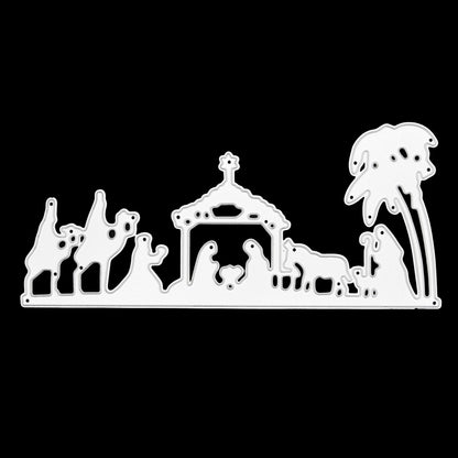 Christmas Nativity Scene Border Metal Cutting Die – Manger Silhouette