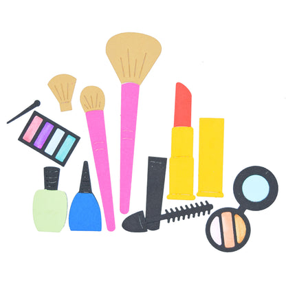 Makeup-Themed Cutting Dies Set – 12 Piece Cosmetic Craft Dies