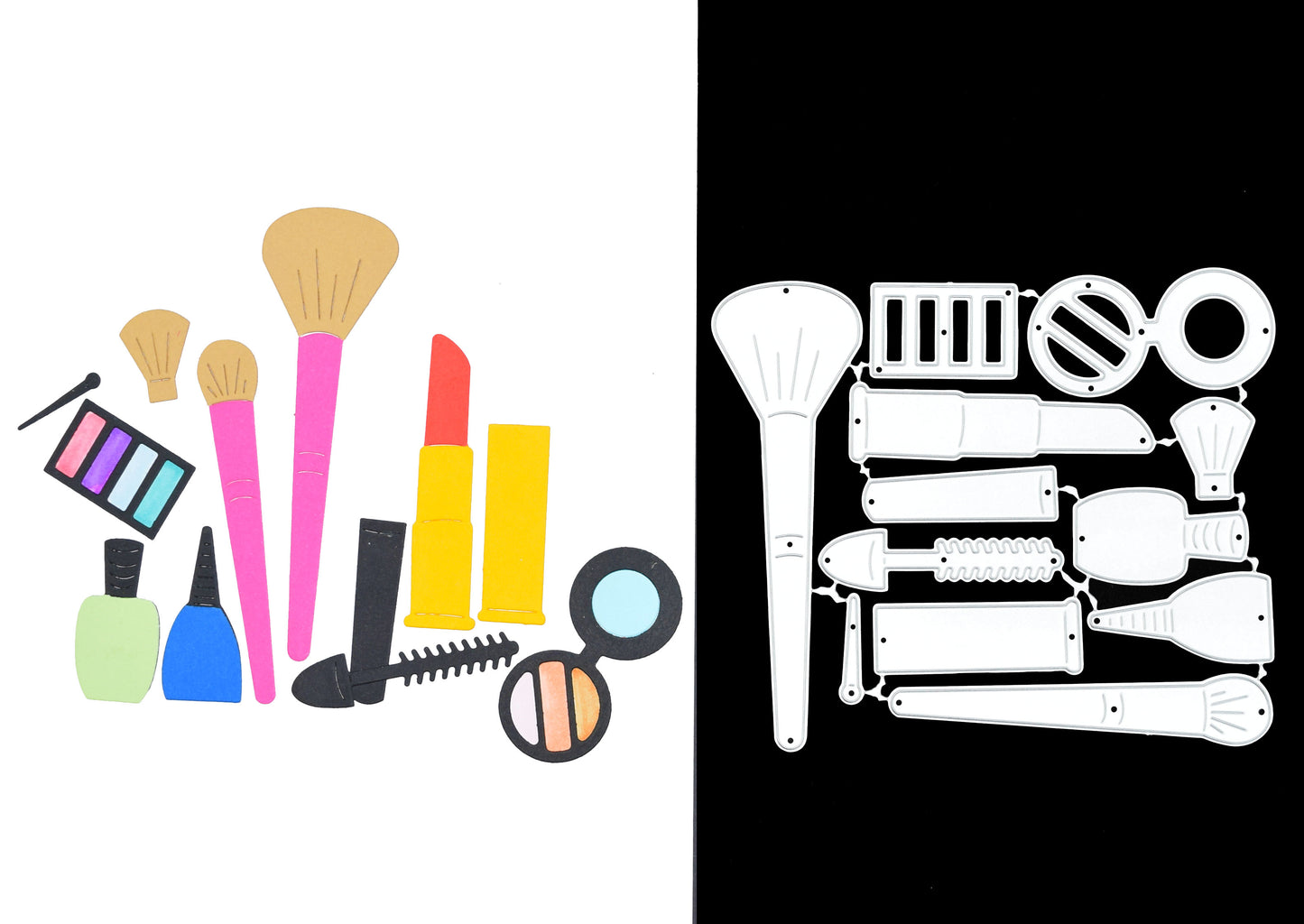 Makeup-Themed Cutting Dies Set – 12 Piece Cosmetic Craft Dies